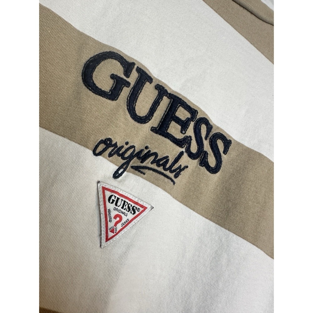 Guess Originals Striped Shirt Mens Sz S Retro Embroidered Triange‎ Patch GUC - Picture 3 of 5